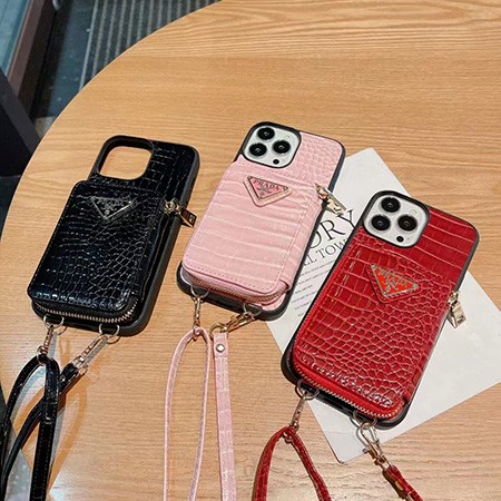 prada アイホン14 plus皮製スマホケース